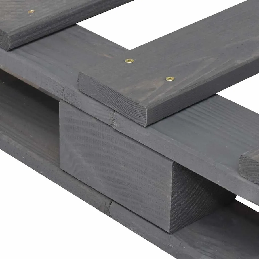 Cadre de lit sans matelas gris 140x200 cm bois massif de pin - 10