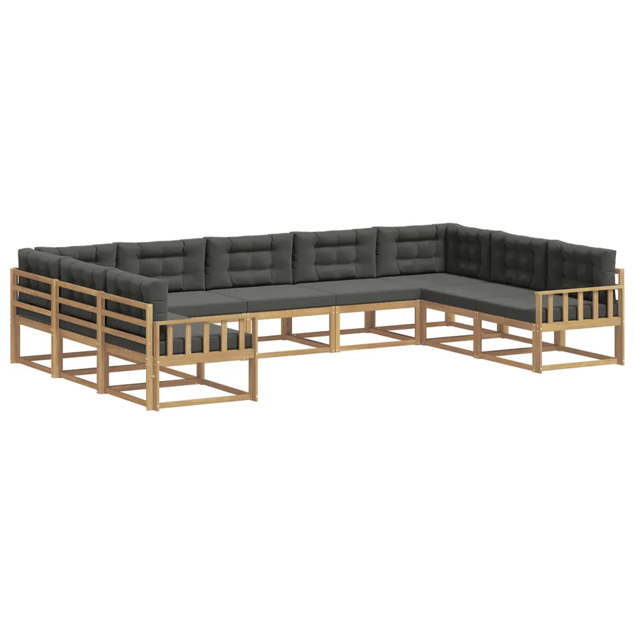 Ensemble de canapés d'extérieur 9 pcs Blanc et anthracite - 2