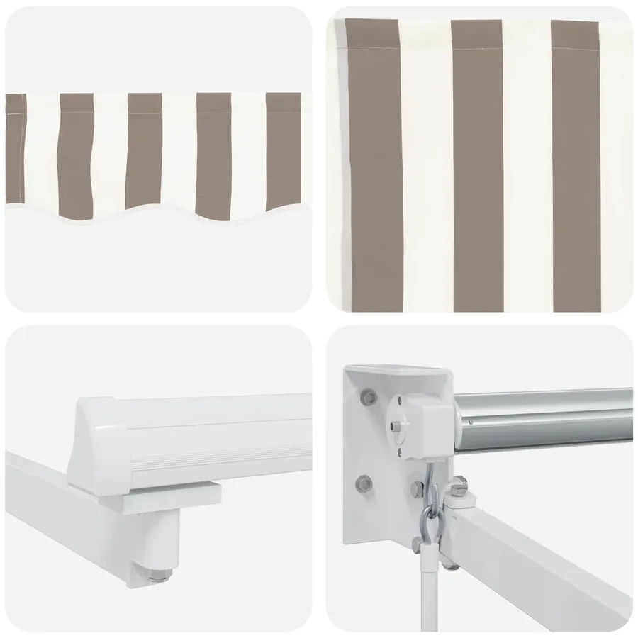 Auvent rétractable Gris clair et blanc 4,5 × 3 m - 4