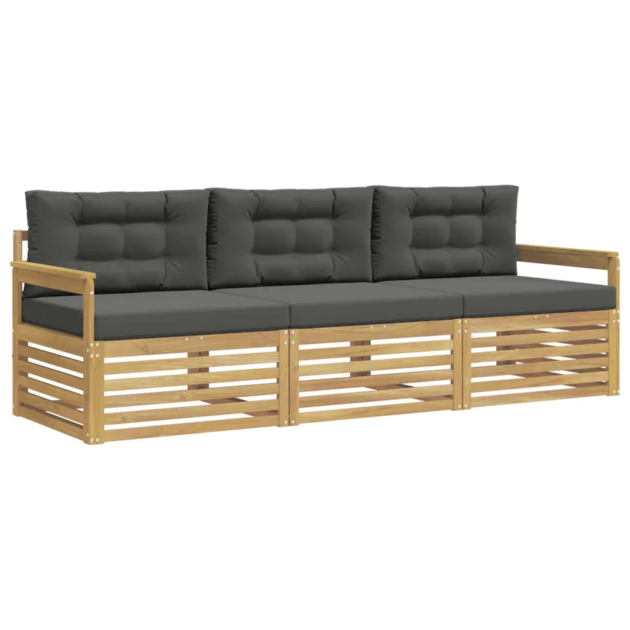 Ensemble de canapés d'extérieur 3 pc Blanc et anthracite - 2