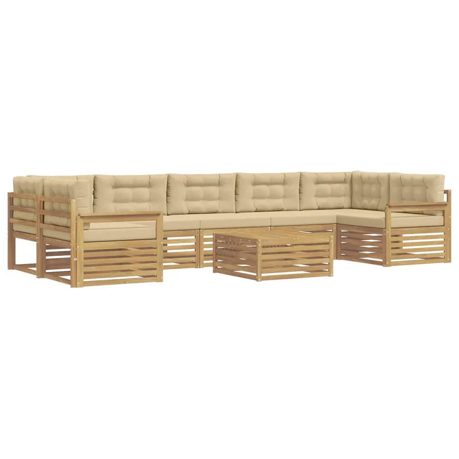 Ensemble de canapés d'extérieur 8 pc Blanc et Beige - 2