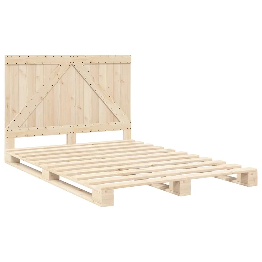 Cadre de lit sans matelas avec tête de lit bois massif - 3