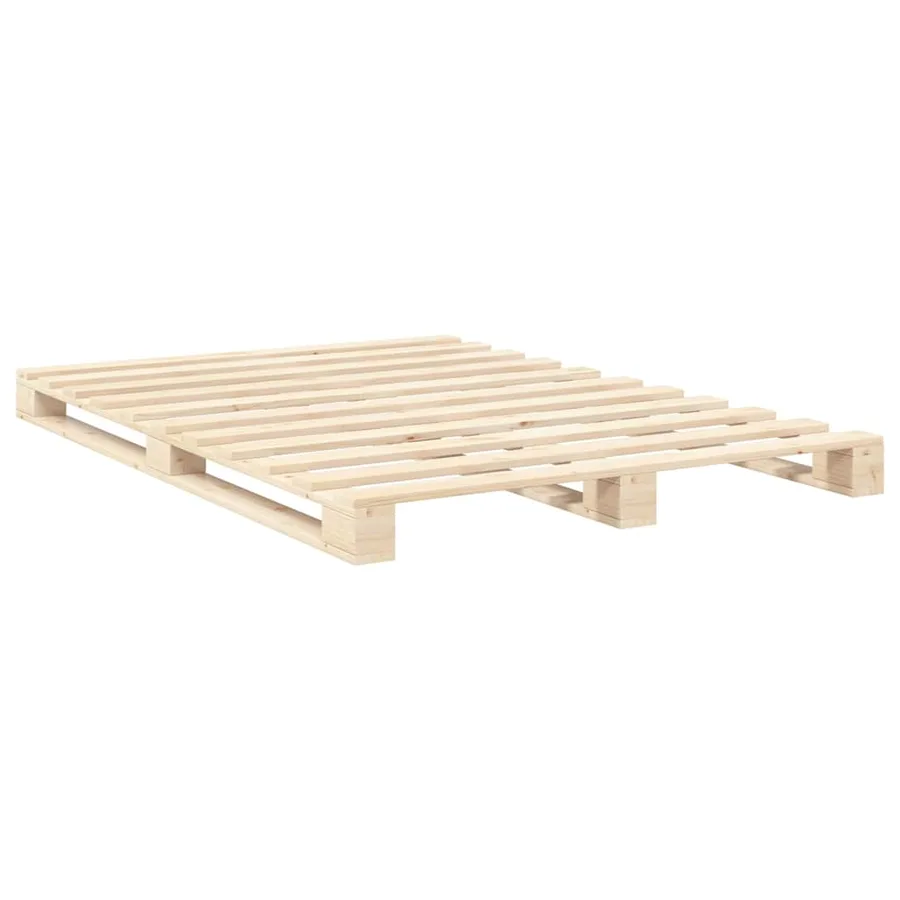 Cadre de lit sans matelas avec tête de lit bois massif - 7