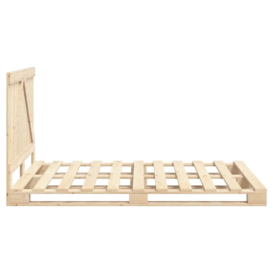 Cadre de lit sans matelas avec tête de lit bois massif - 8
