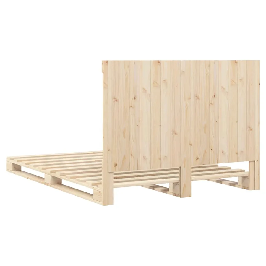 Cadre de lit sans matelas avec tête de lit bois massif - 9