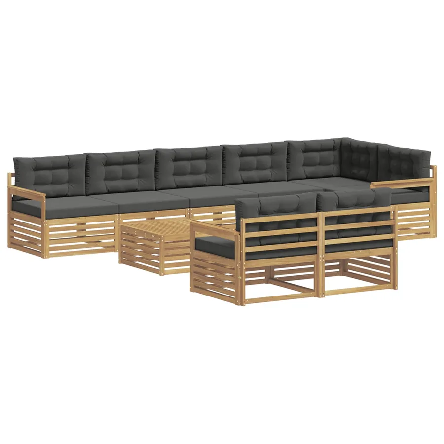Ensemble de canapés d'extérieur 9 pc Blanc et anthracite - 2
