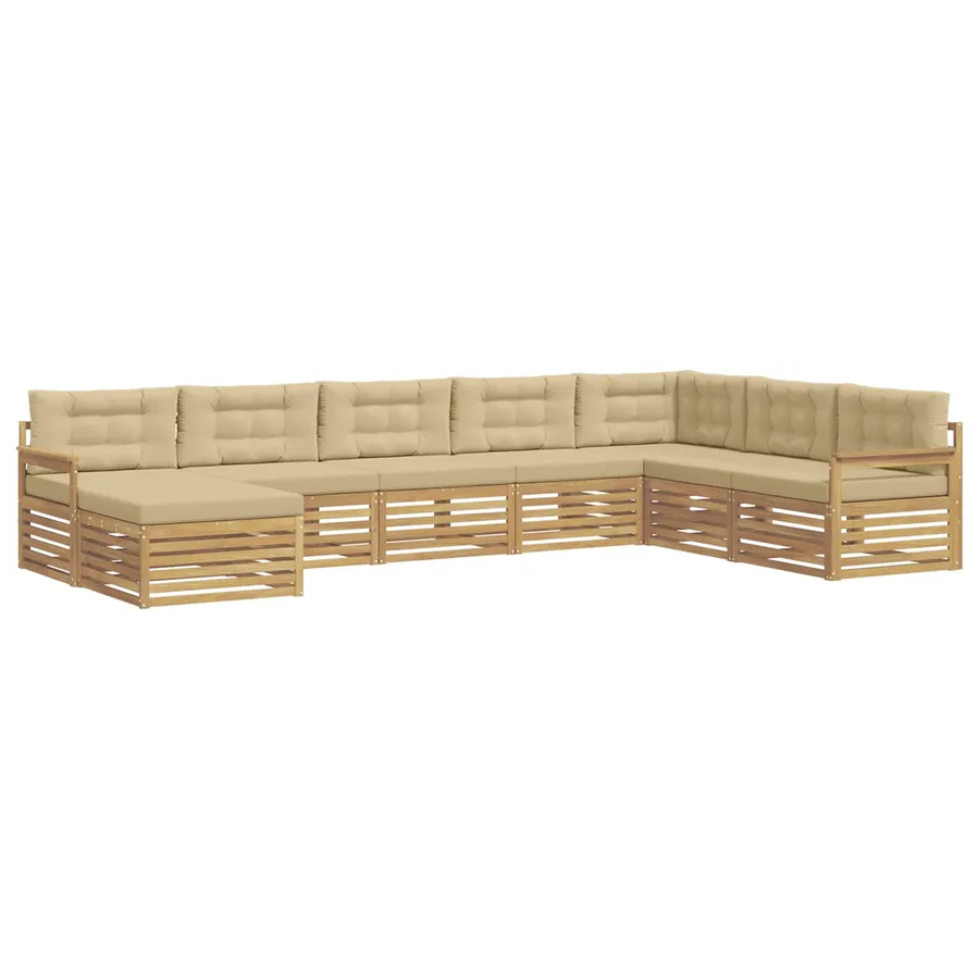 Ensemble de canapés d'extérieur 8 pc Blanc et Beige - 2