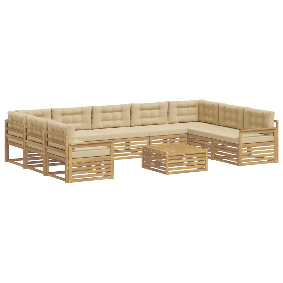 Ensemble de canapés d'extérieur 10 pc Blanc et Beige - 2