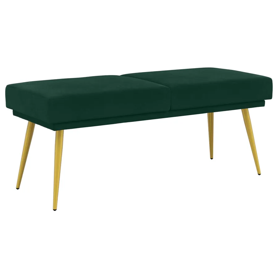 Banc à double couche Vert foncé 120 x 45 x 46 cm Velours - 2