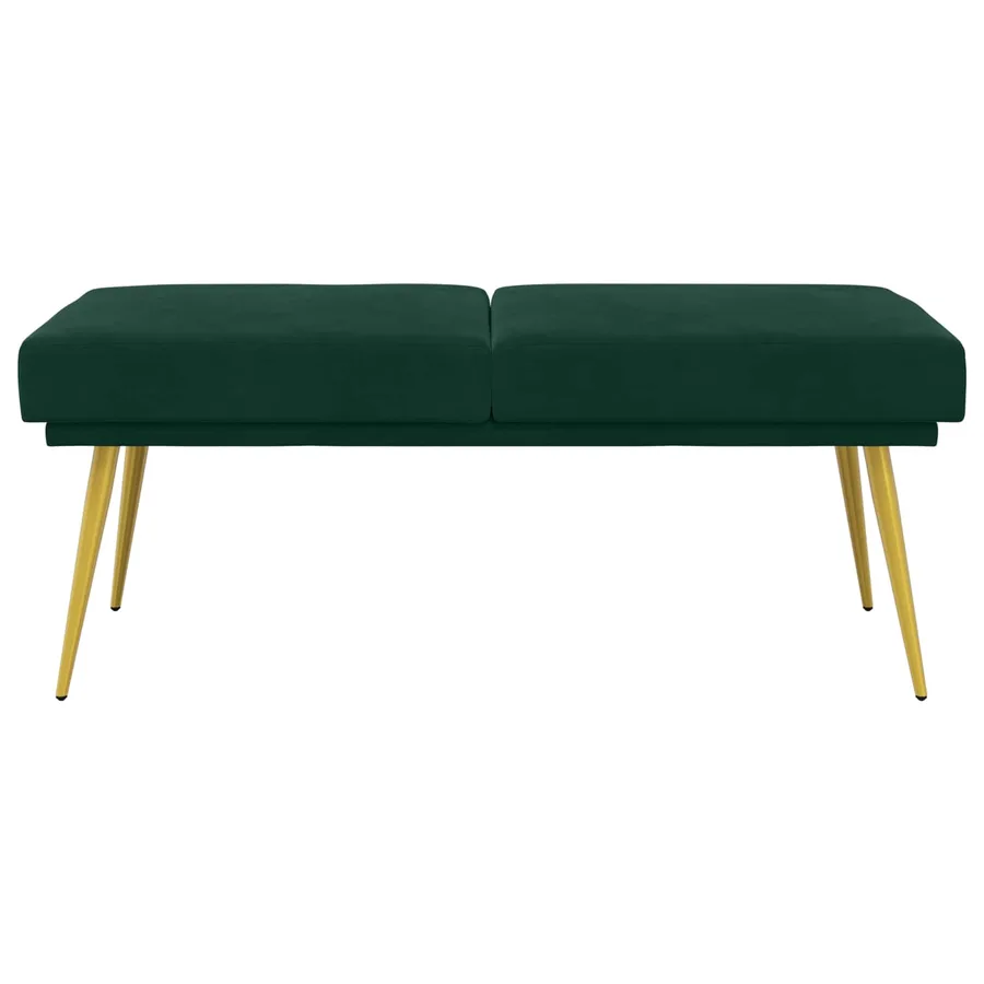 Banc à double couche Vert foncé 120 x 45 x 46 cm Velours - 5