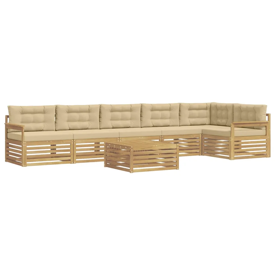 Ensemble de canapés d'extérieur 7 pc Blanc et Beige - 2