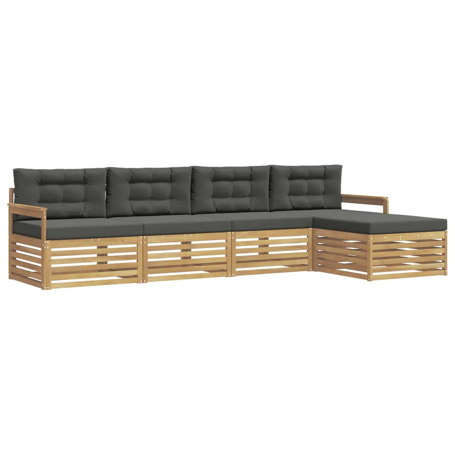 Ensemble de canapés d'extérieur 5 pc Blanc et anthracite - 2