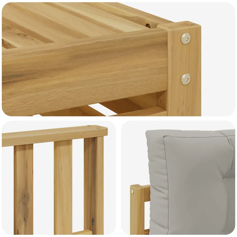 Ensemble de canapés d'extérieur 4 pc Blanc et gris clair - 5
