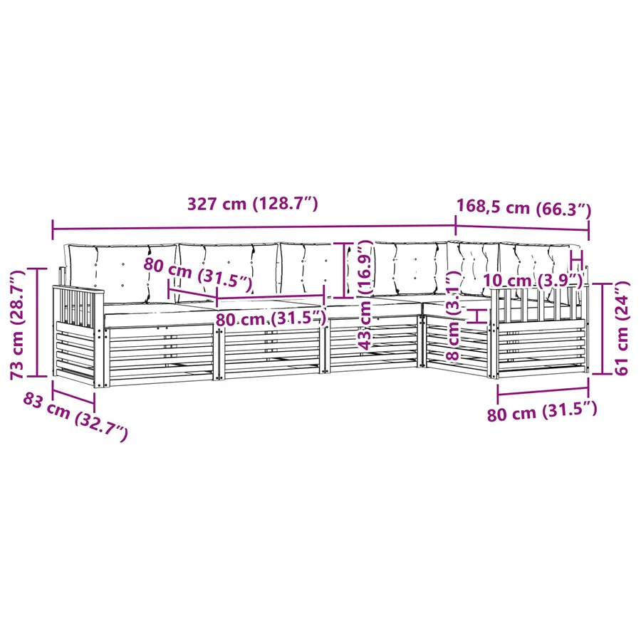 Ensemble de canapés d'extérieur 6 pc Blanc et anthracite - 8