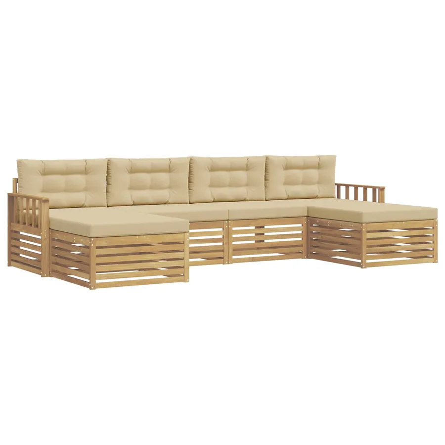 Ensemble de canapés d'extérieur 6 pc Blanc et Beige - 2