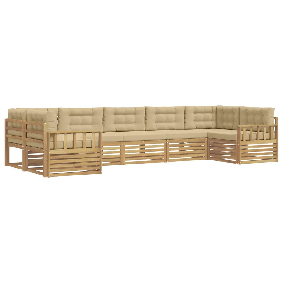 Ensemble de canapés d'extérieur 7 pc Blanc et Beige - 2