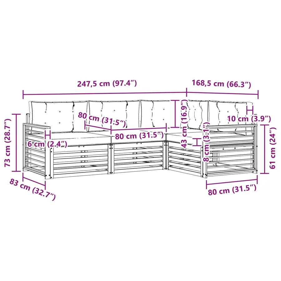 Ensemble de canapés d'extérieur 5 pc Blanc et gris clair - 7