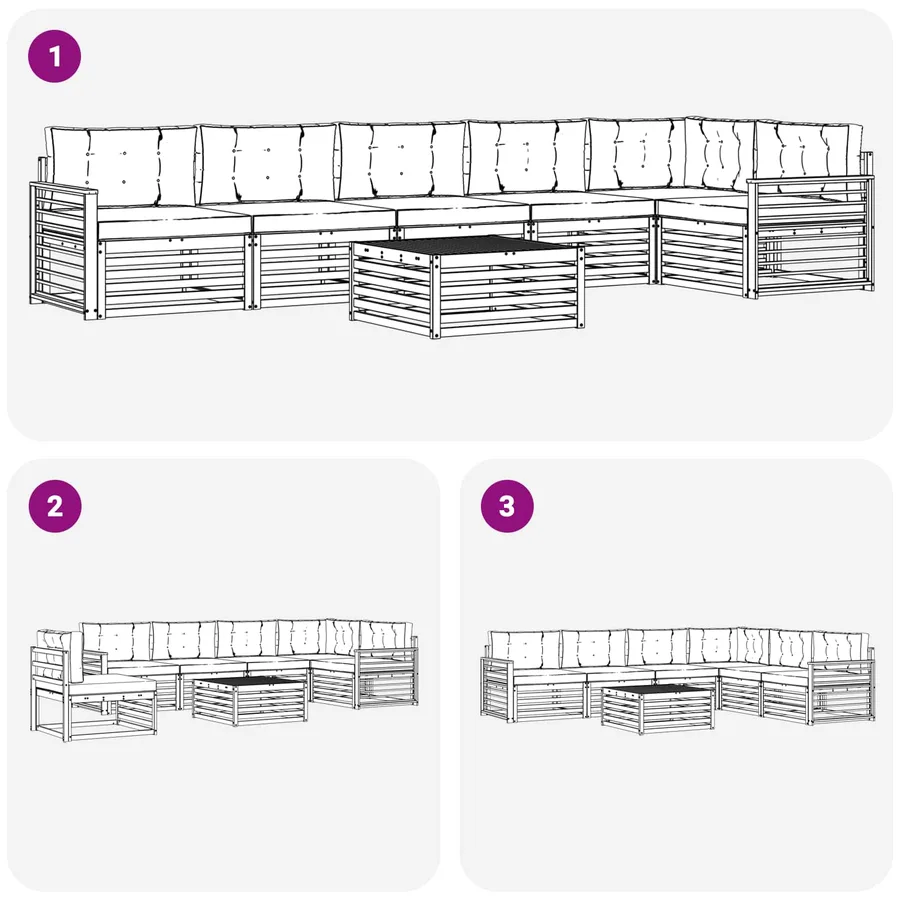 Ensemble de canapés d'extérieur 7 pc Blanc et anthracite - 7