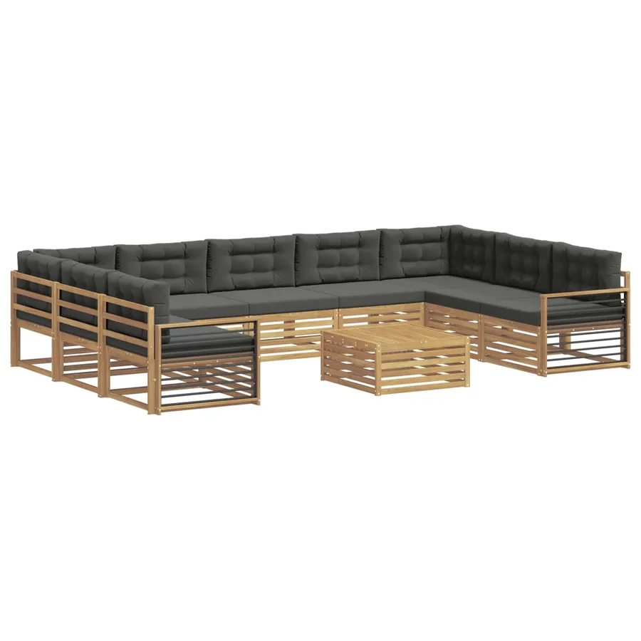 Ensemble de canapés d'extérieur 10 pc Blanc et anthracite - 2