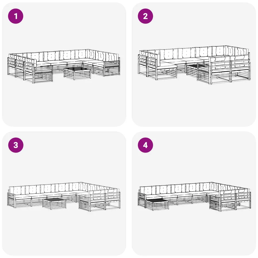 Ensemble de canapés d'extérieur 10 pc Blanc et anthracite - 7