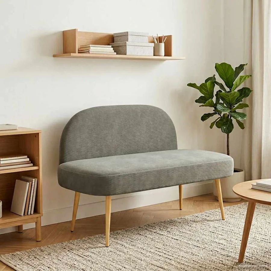 Banc rembourré avec dossier Gris clair 110 x 60 x 76 cm