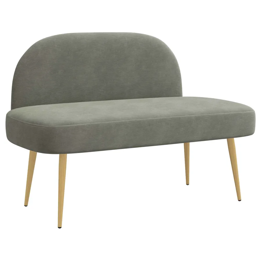 Banc rembourré avec dossier Gris clair 110 x 60 x 76 cm - 2