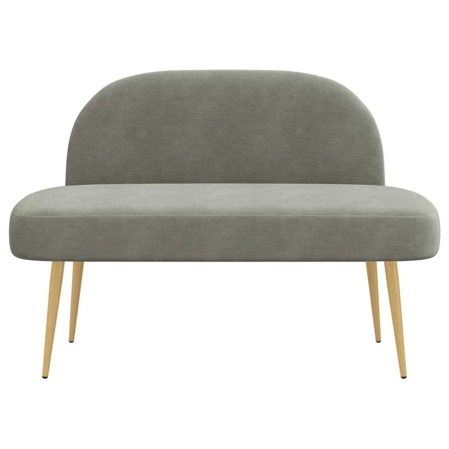 Banc rembourré avec dossier Gris clair 110 x 60 x 76 cm - 3