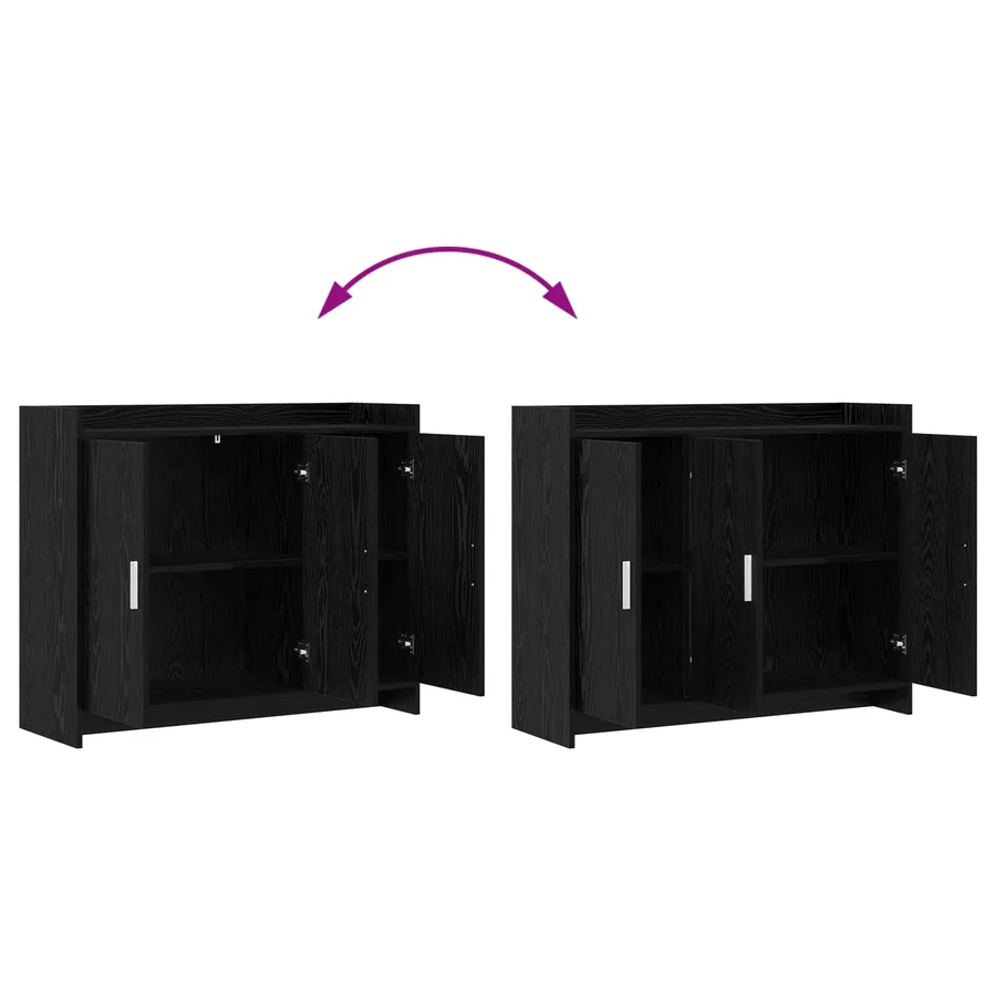 Buffet Chêne noir 98,5 x 33 x 80 cm Bois d'ingénierie - 10