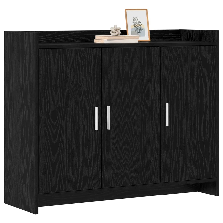 Buffet Chêne noir 98,5 x 33 x 80 cm Bois d'ingénierie - 3