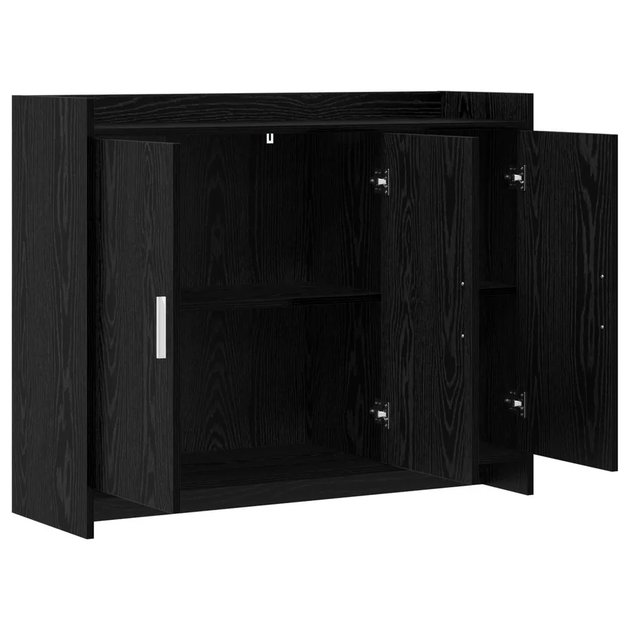 Buffet Chêne noir 98,5 x 33 x 80 cm Bois d'ingénierie - 4