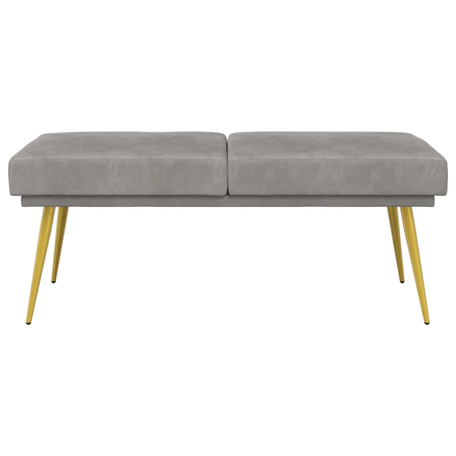 Banc à double couche Gris clair 120 x 45 x 46 cm Velours - 5