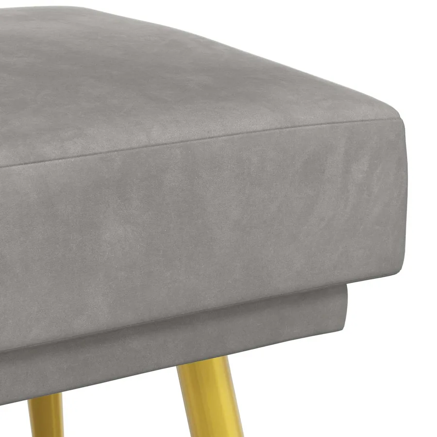 Banc à double couche Gris clair 120 x 45 x 46 cm Velours - 6