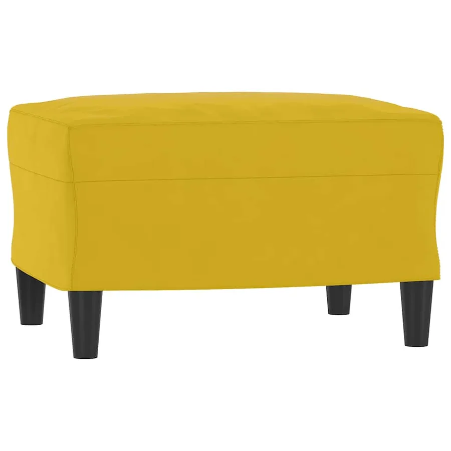 Fauteuil avec repose-pied jaune 60 cm velours - 5