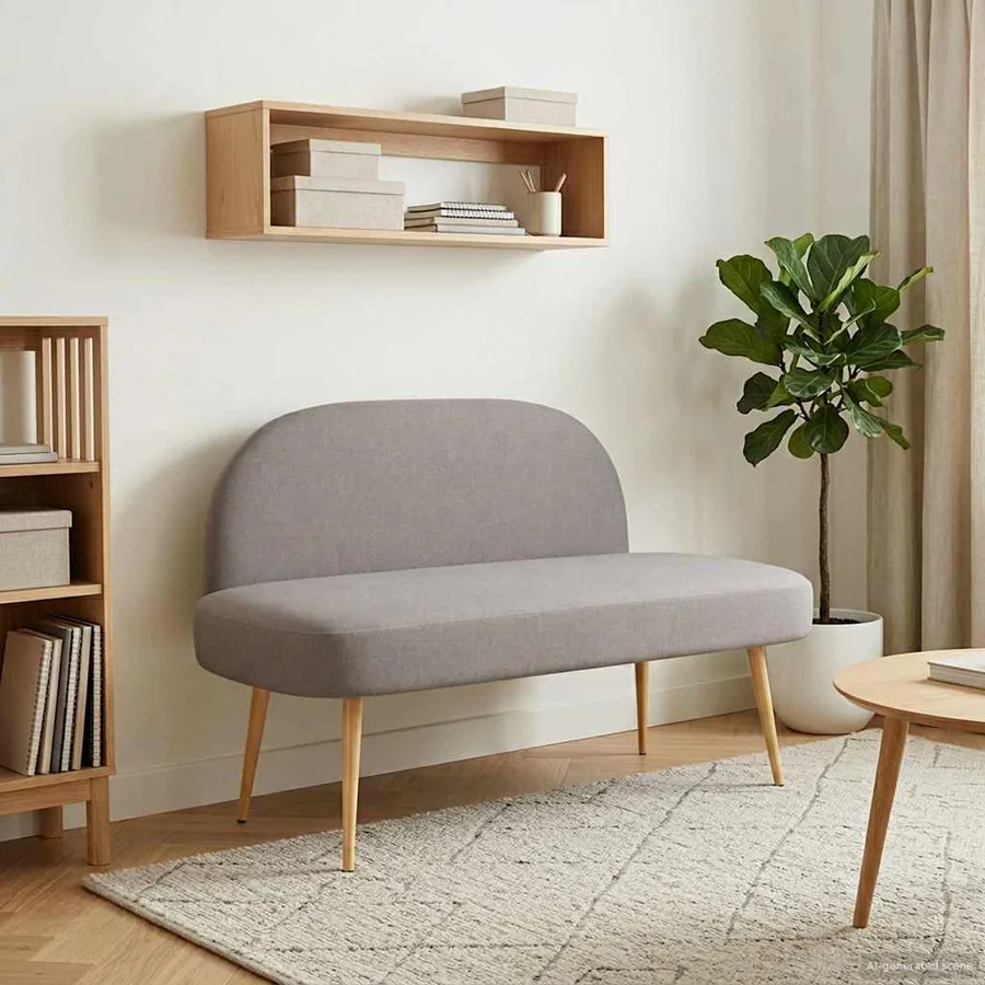 Banc rembourré avec dossier Taupe 110 x 60 x 76 cm Polyester