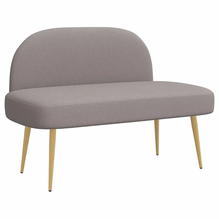 Banc rembourré avec dossier Taupe 110 x 60 x 76 cm Polyester - 2