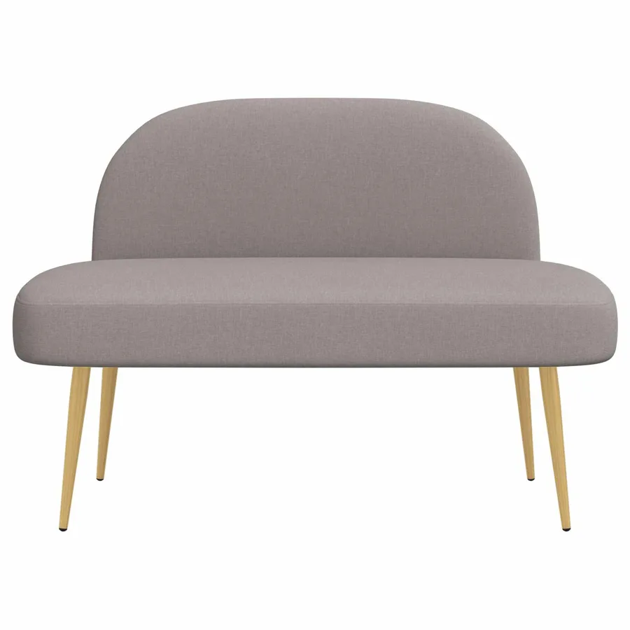 Banc rembourré avec dossier Taupe 110 x 60 x 76 cm Polyester - 3