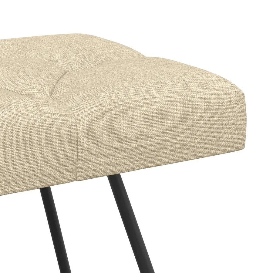 Banc avec capitonnage bouton Crème 110 x 40 x 46 cm Tissu - 6