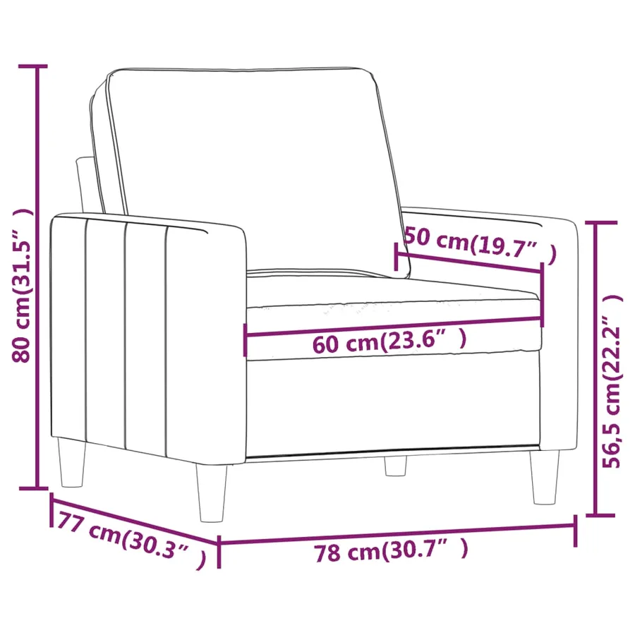 Fauteuil Rose 60 cm Velours - 8