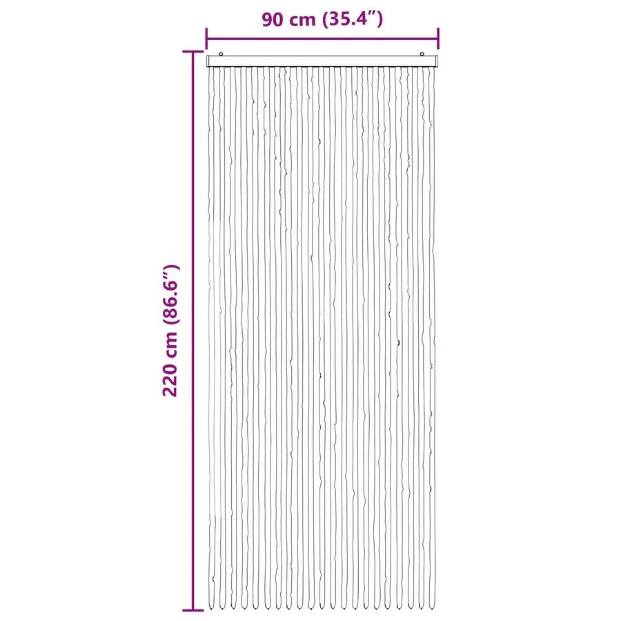 Rideau anti-insectes en chenille Gris clair et blanc - 6