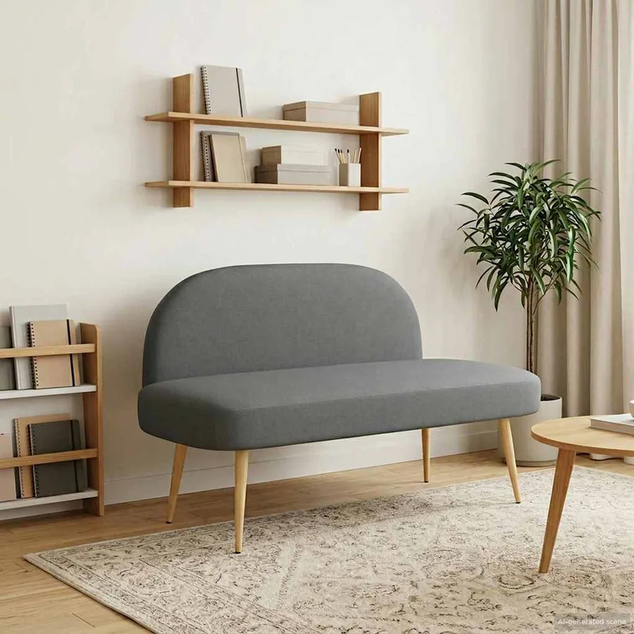 Banc rembourré avec dossier Gris foncé 110 x 60 x 76 cm