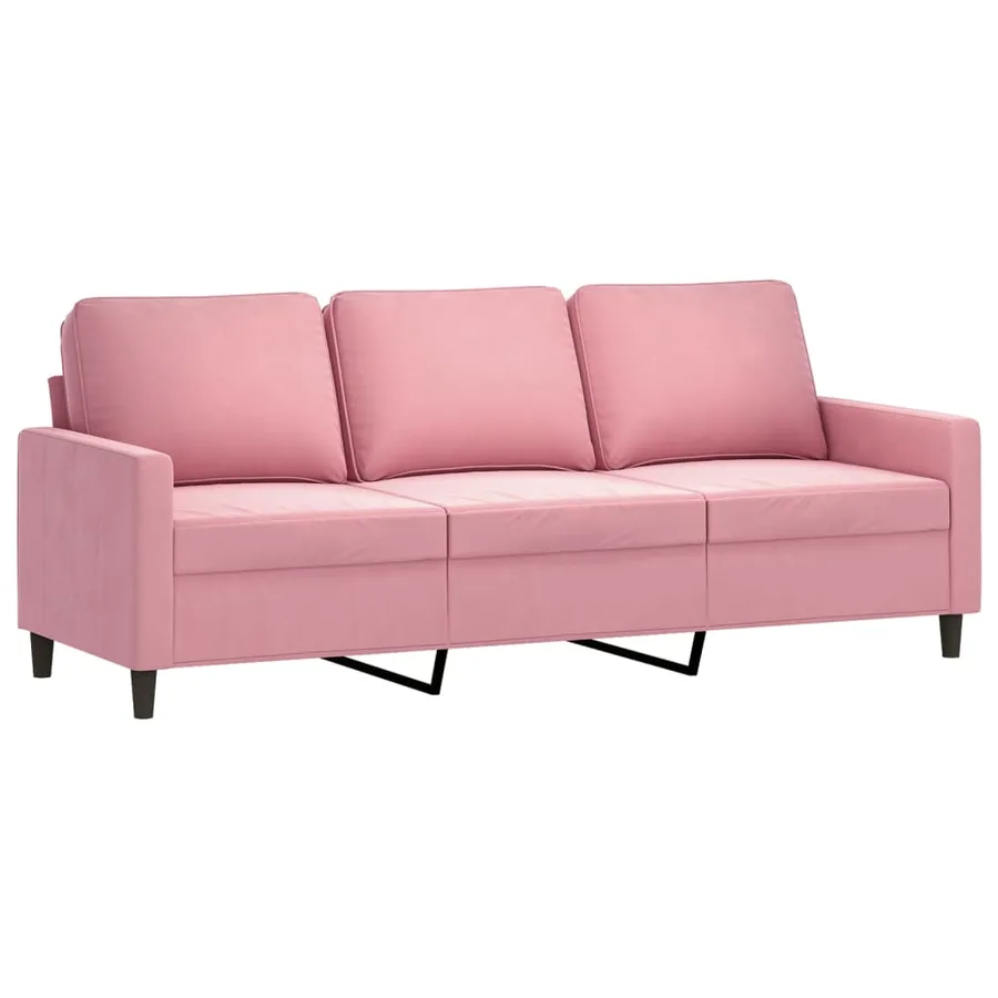 Ensemble de canapés 3 pcs avec coussins Rose Velours - 5