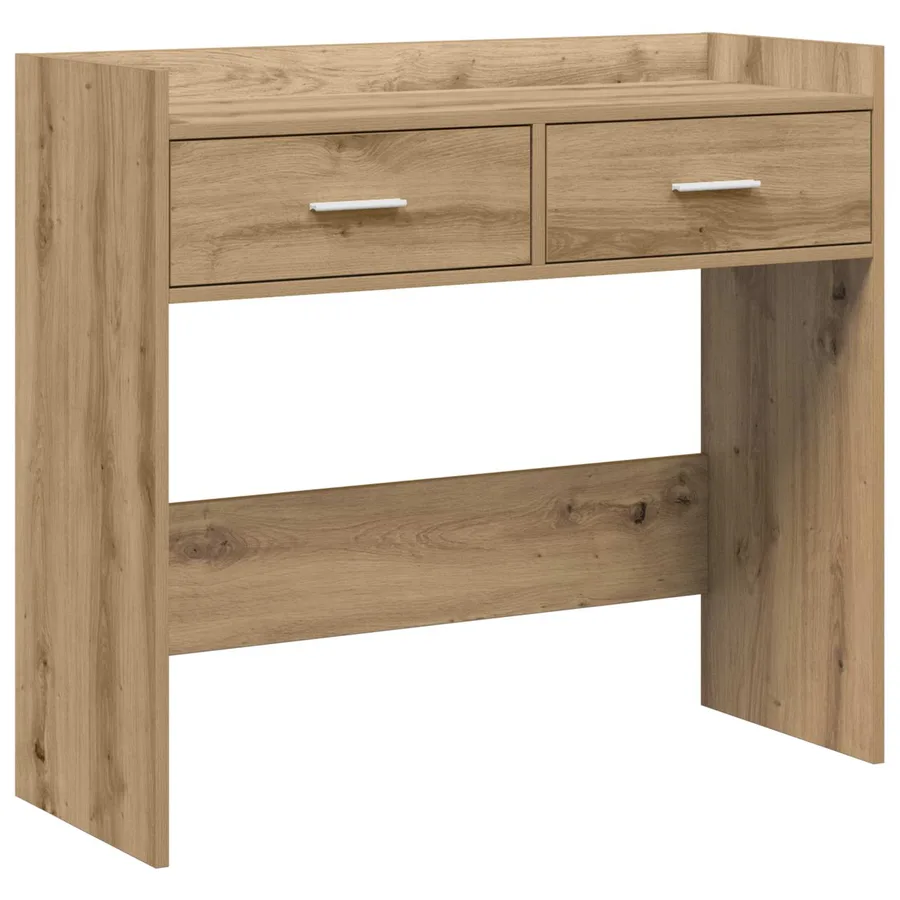 Table console Chêne artisanal 90 x 35 x 80 cm Bois d'ingénierie - 2