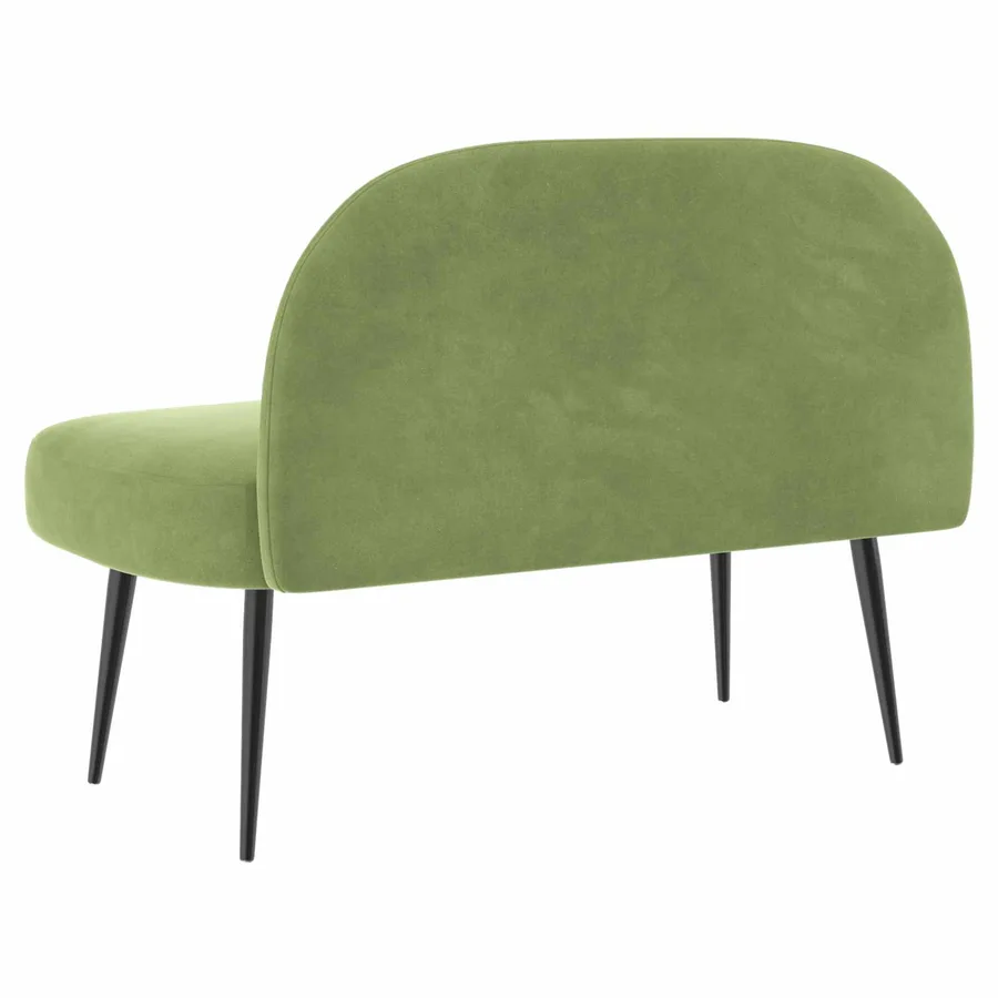 Banc rembourré avec dossier Vert clair 110 x 60 x 76 cm Velours - 4