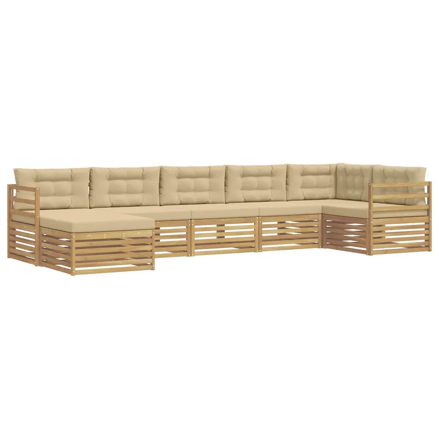 Ensemble de canapés d'extérieur 7 pc Blanc et Beige - 2