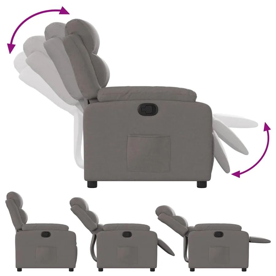 Fauteuil inclinable Taupe Tissu - 4