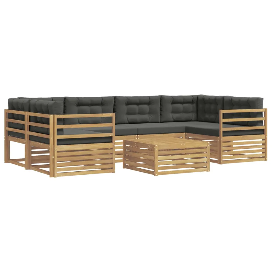Ensemble de canapés d'extérieur 7 pc Blanc et anthracite - 2