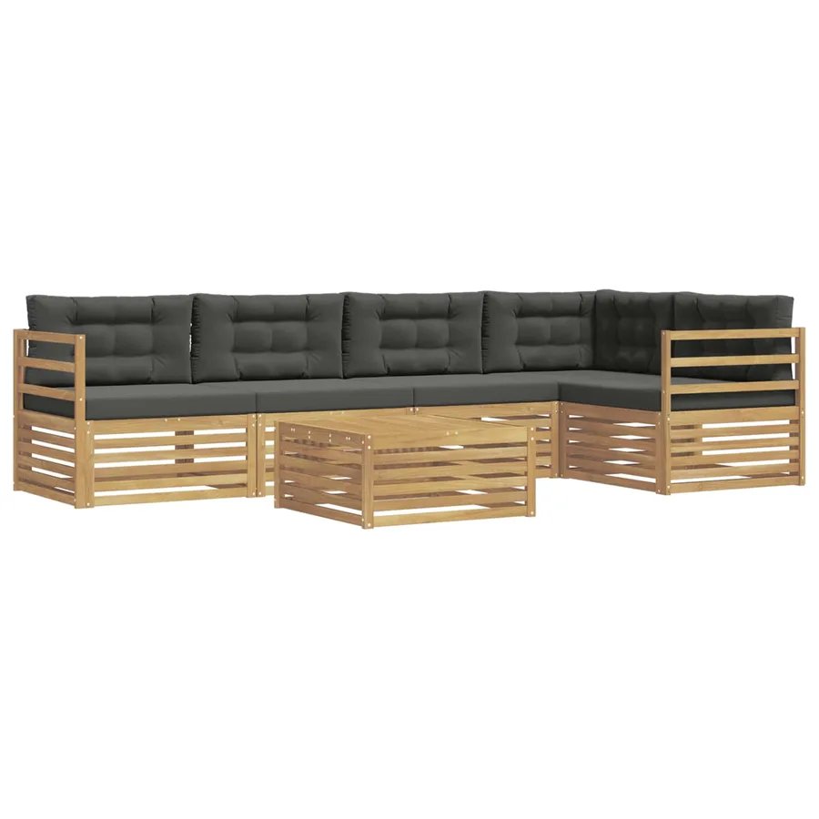 Ensemble de canapés d'extérieur 6 pc Blanc et anthracite - 2