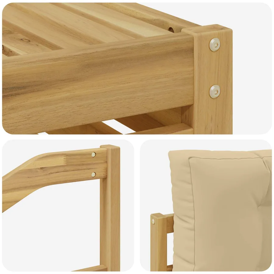 Ensemble de canapés d'extérieur 5 pc Blanc et Beige Polyester - 6