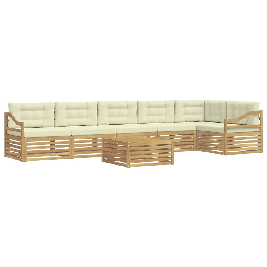 Ensemble de canapés d'extérieur 7 pc Blanc et crème Polyester - 2