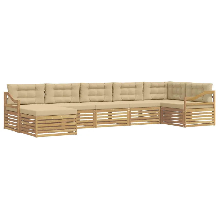 Ensemble de canapés d'extérieur 7 pc Blanc et Beige - 2